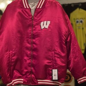 Fanatics Red Reversable To Gray Wisconsin Badgers Jacket Adult 2XL Brand New Nev